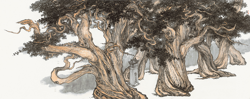 曾立国 黄陵柏140cm×360cm 2022年.jpg