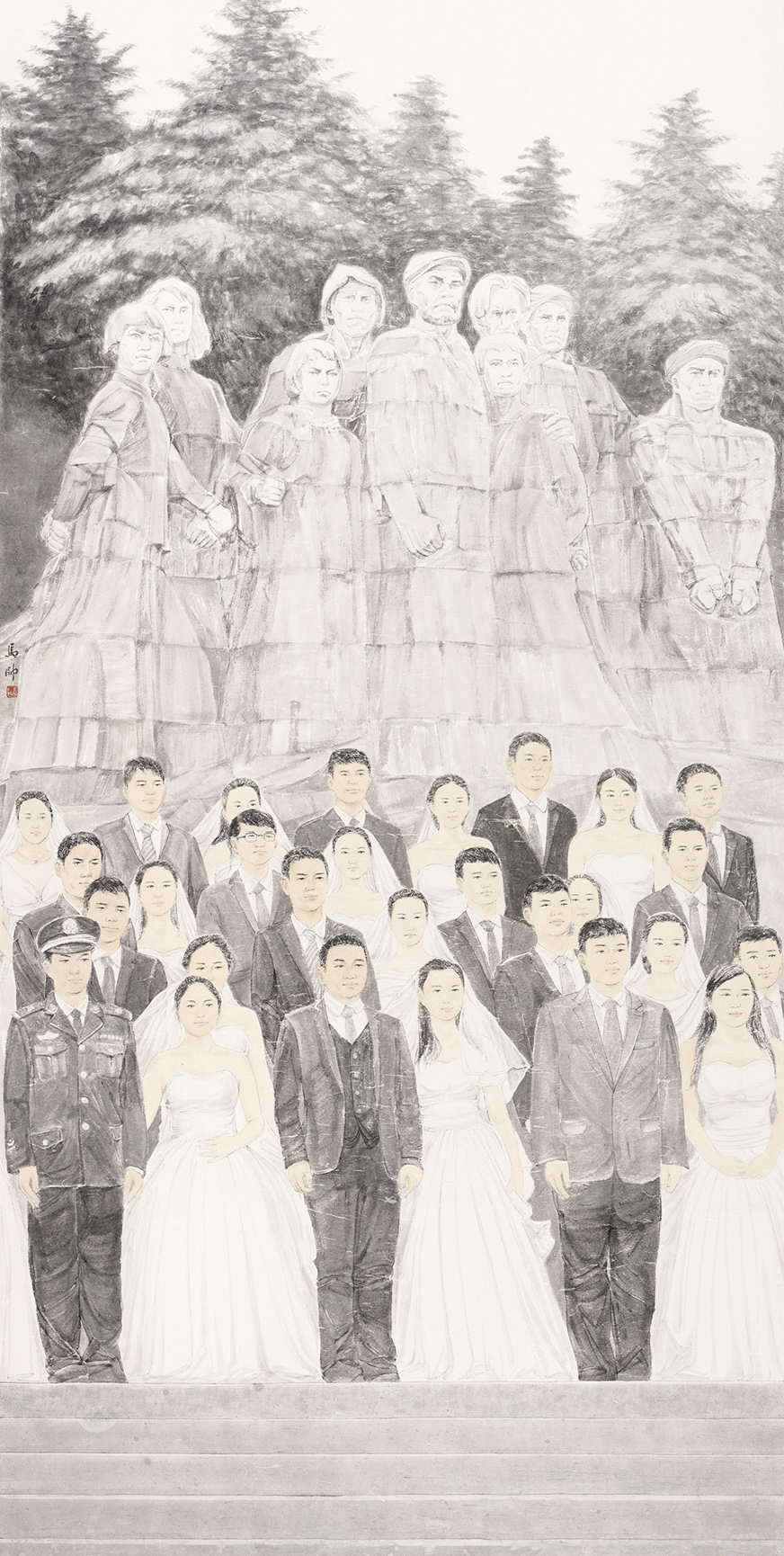 马帅 思源（雨花台纪念馆集体婚礼）  240cm×124cm 2022年.jpg