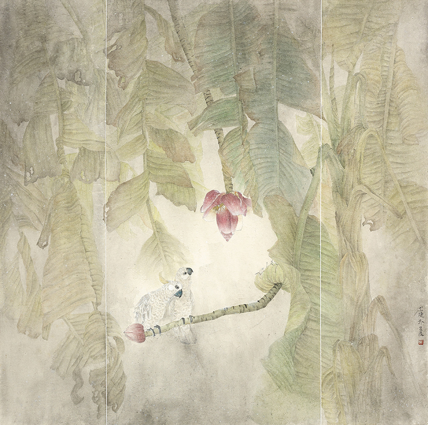 28尤捷  蕉林初雪  133cm×135cm 2023年.jpg