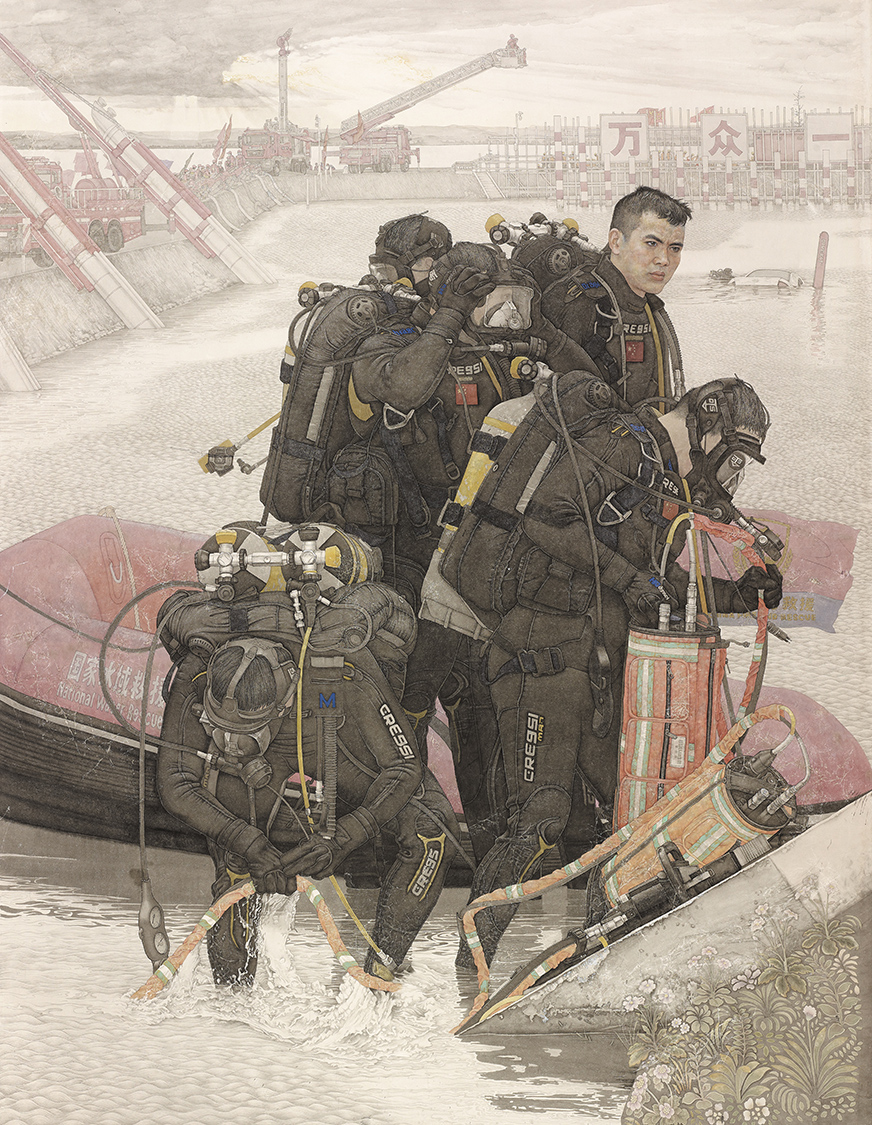 30桑建国 危难时刻 235cm×182cm 2023年.jpg