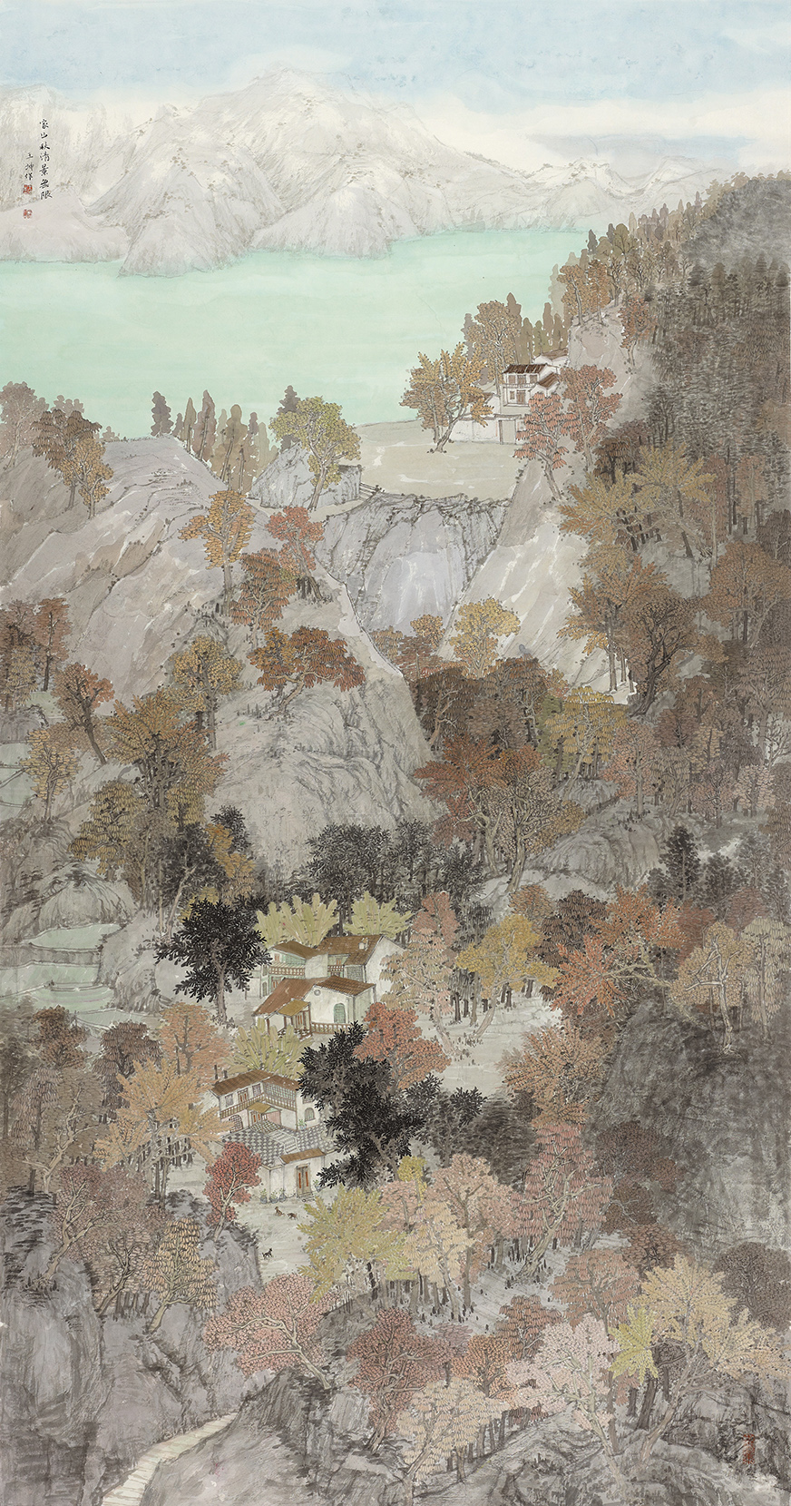 23王坤 家山秋清景无限 232cm×123cm 2023年.jpg