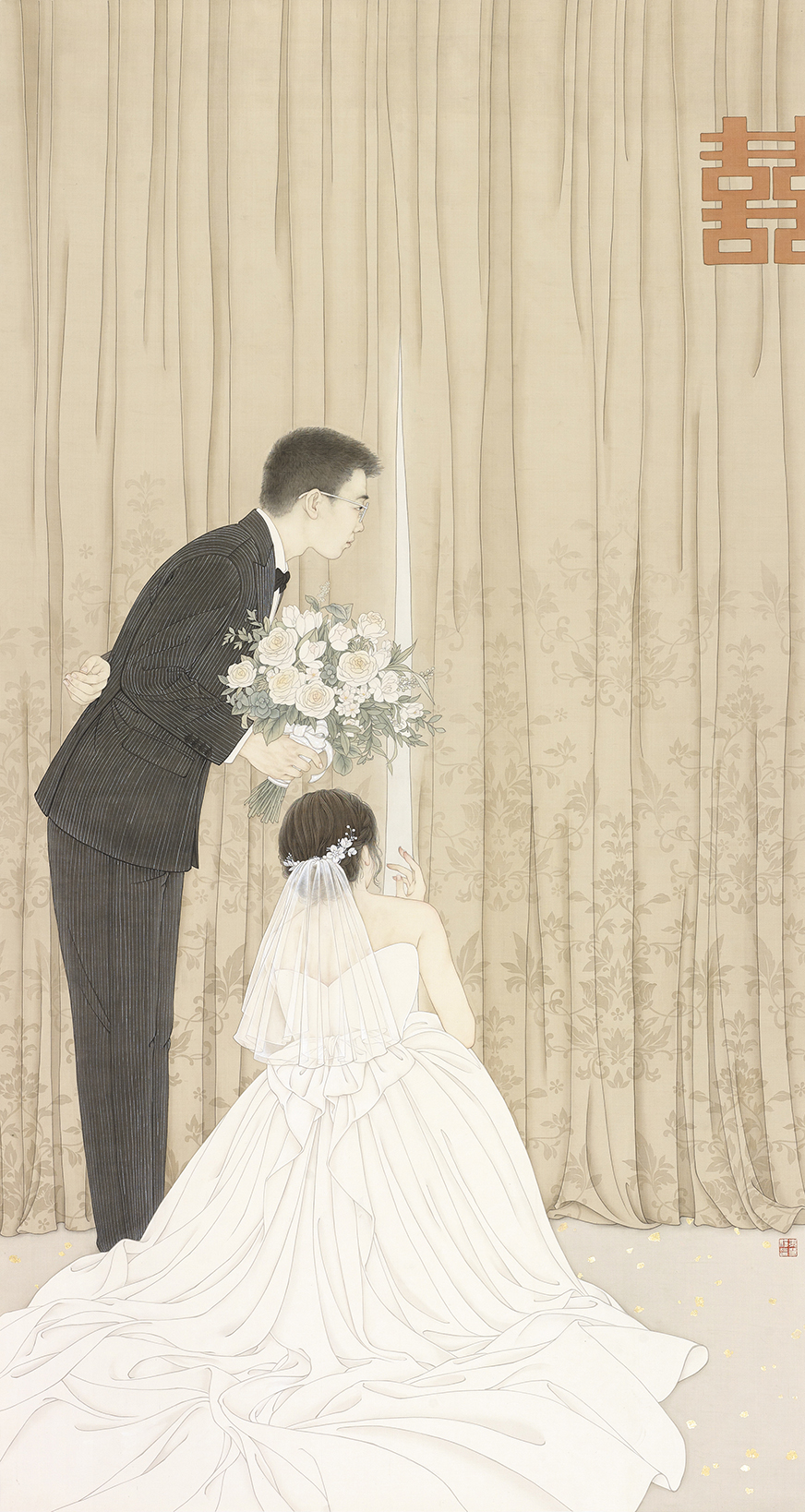 17朱慧娟 梦中的婚礼 230cm×120cm 2023年.jpg