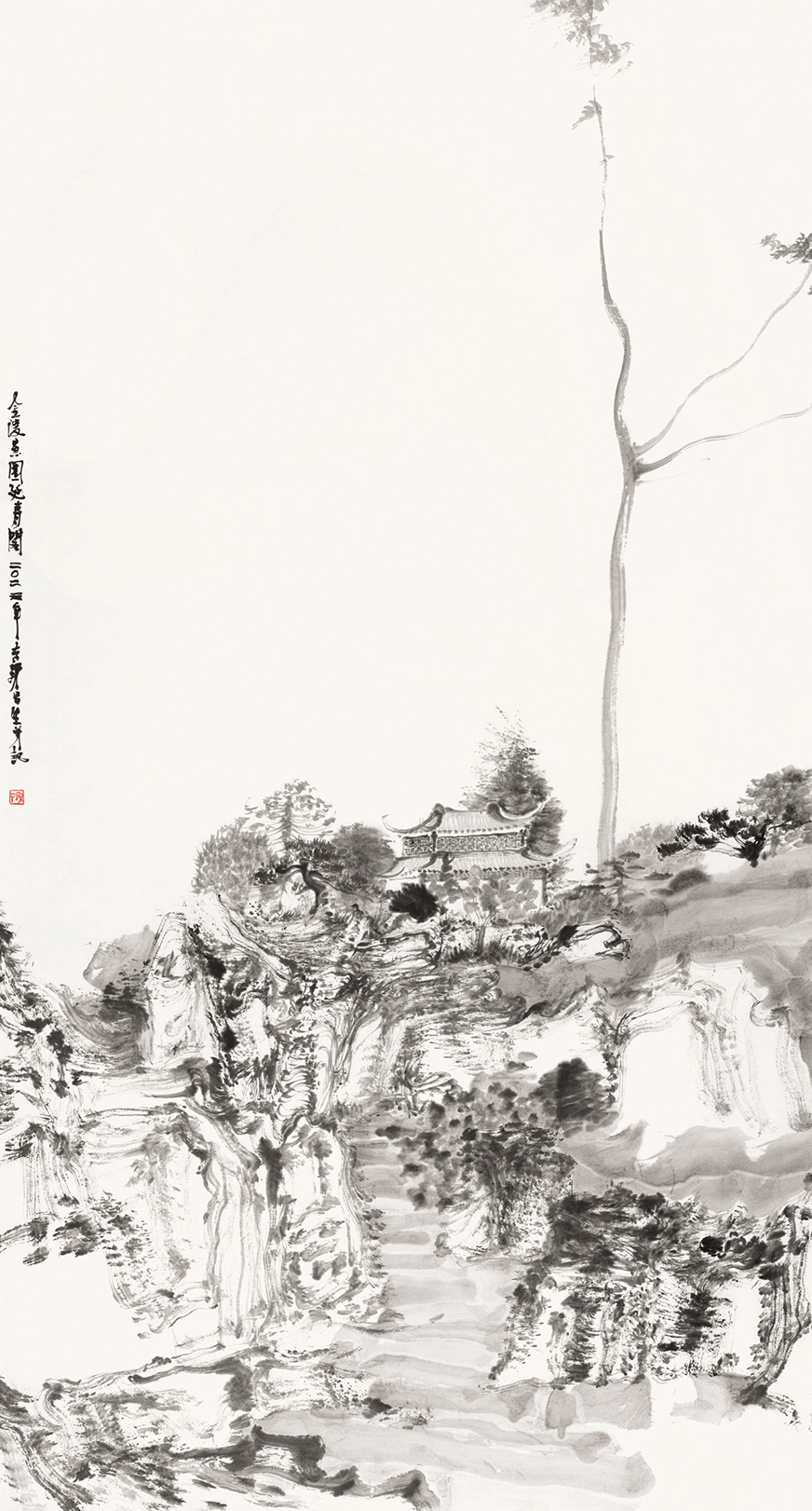 1周京新 金陵愚园写生系列-2 180cm×96cm 2023年.jpg
