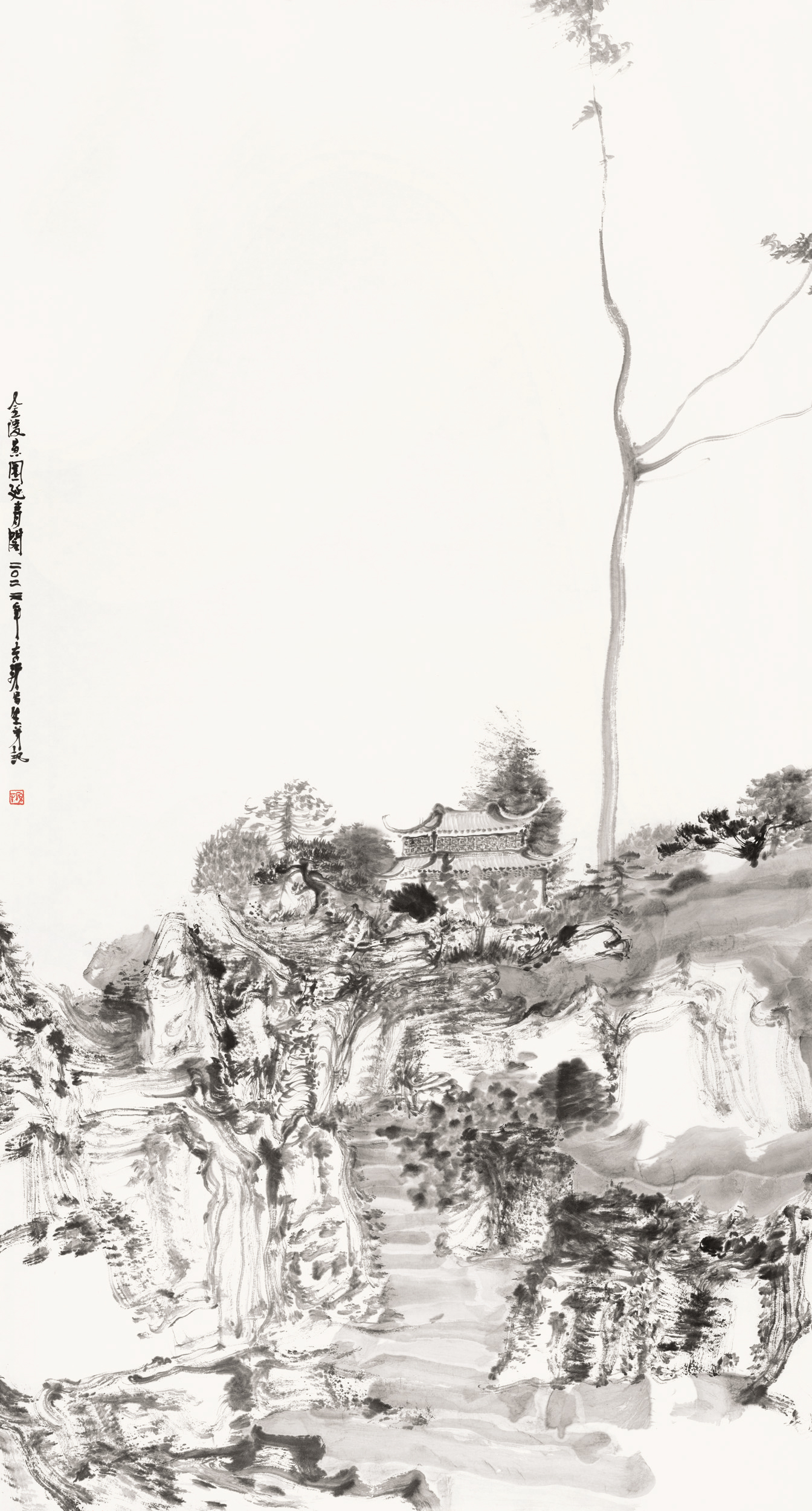 1、周京新 金陵愚园写生系列-2 180cm×96cm 2023年.jpg