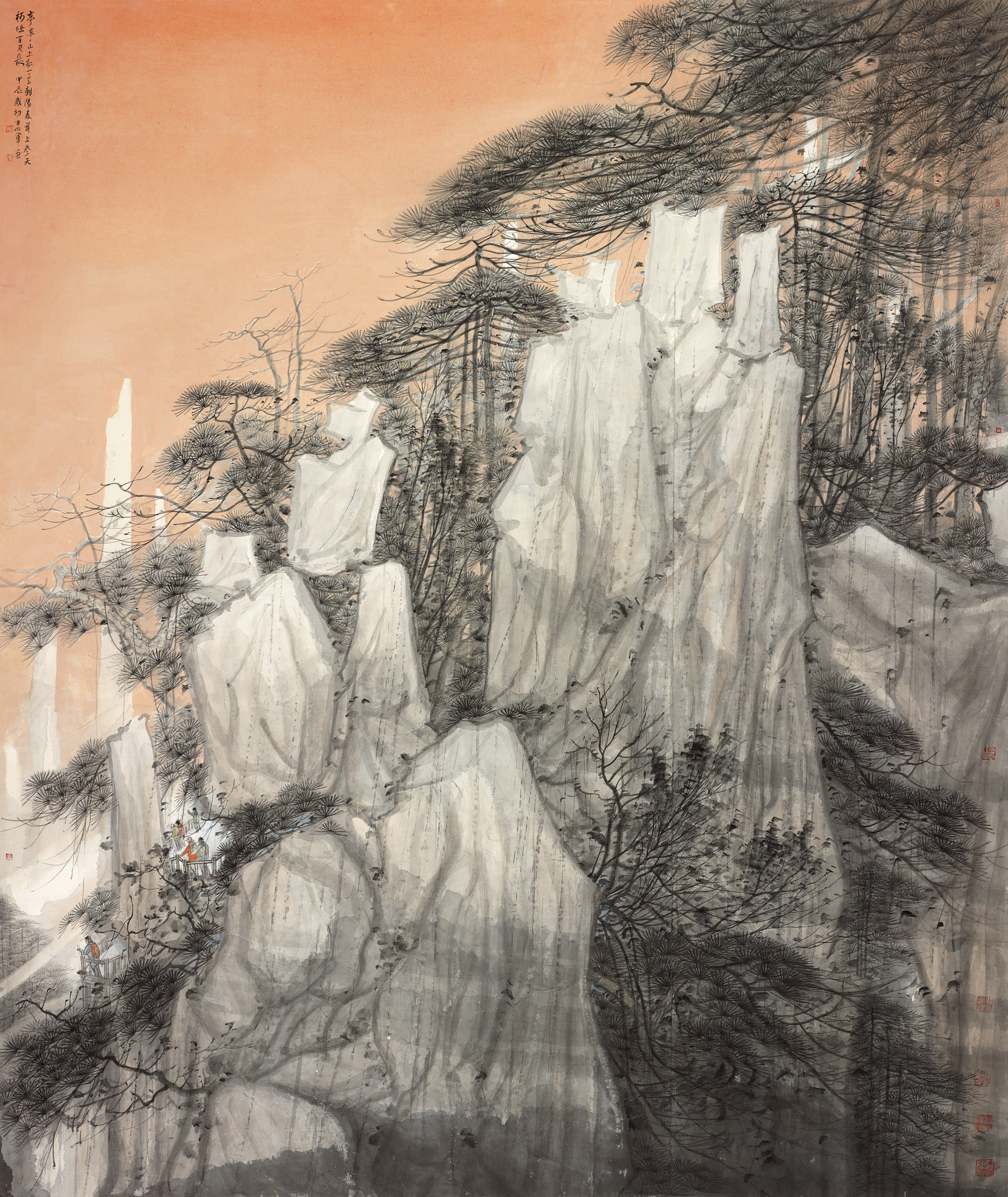 2、方向军 亭亭山上松 一一生朝阳 森耸上参天 柯条百尺长 220cm×185cm 2024年.jpg