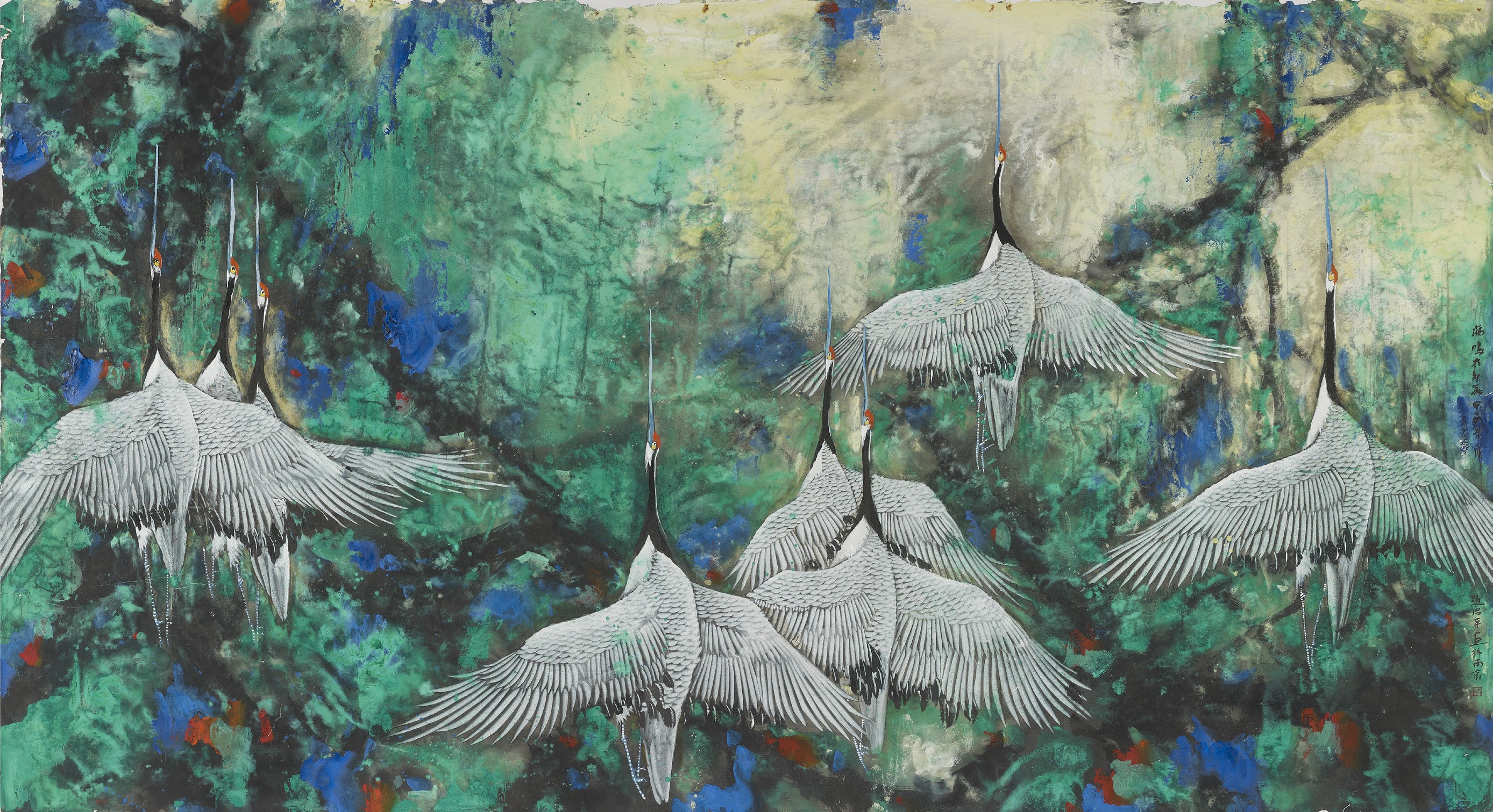 27-赵治平 鹤鸣年华 140cm×250cm.jpg
