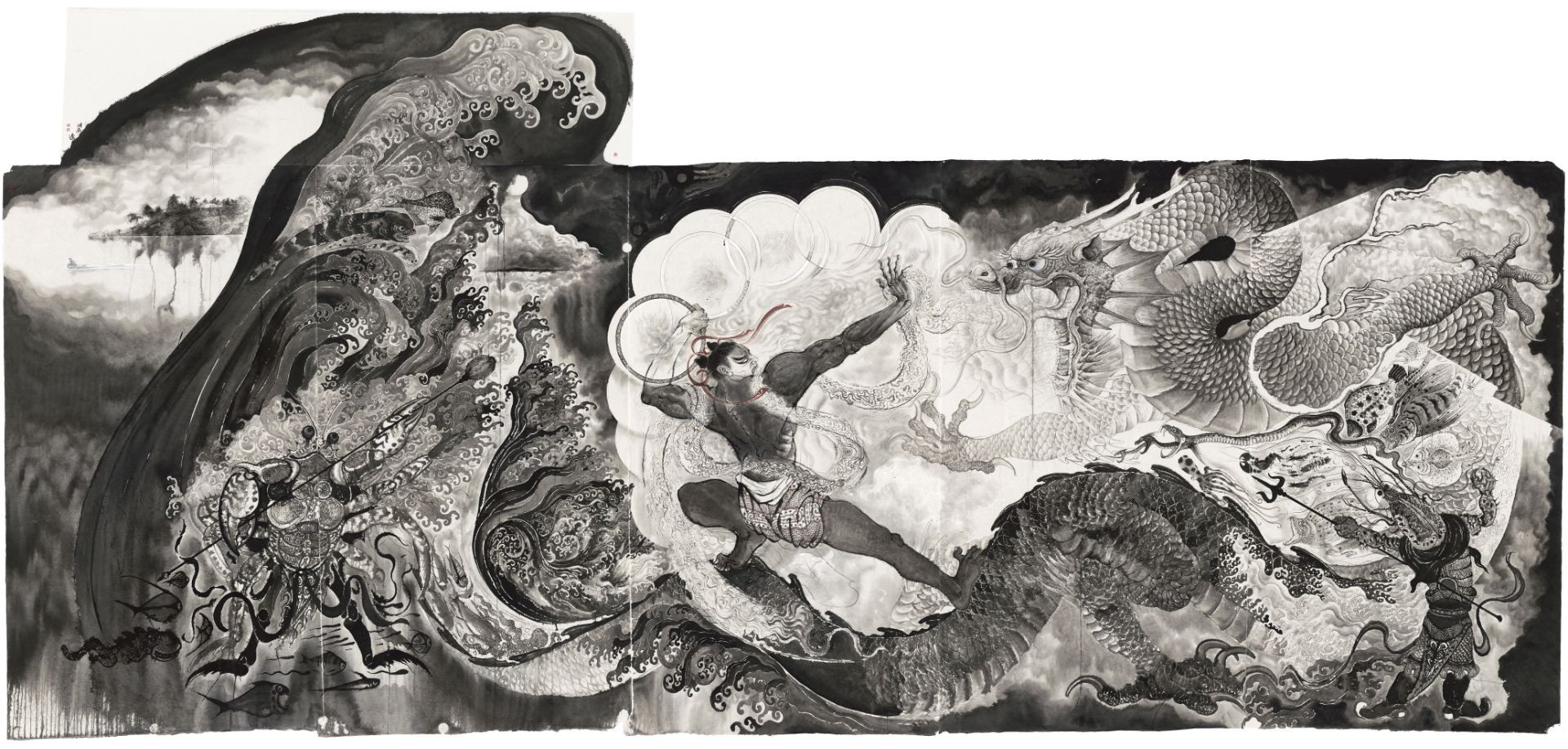 10-秦寿平  神话之闹海 240cm×530cm.JPG.jpg