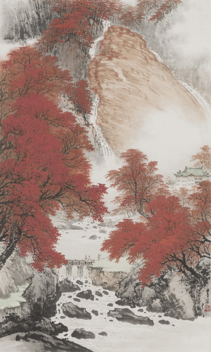 8-当代 丁士青《黄山人字瀑》 .jpg