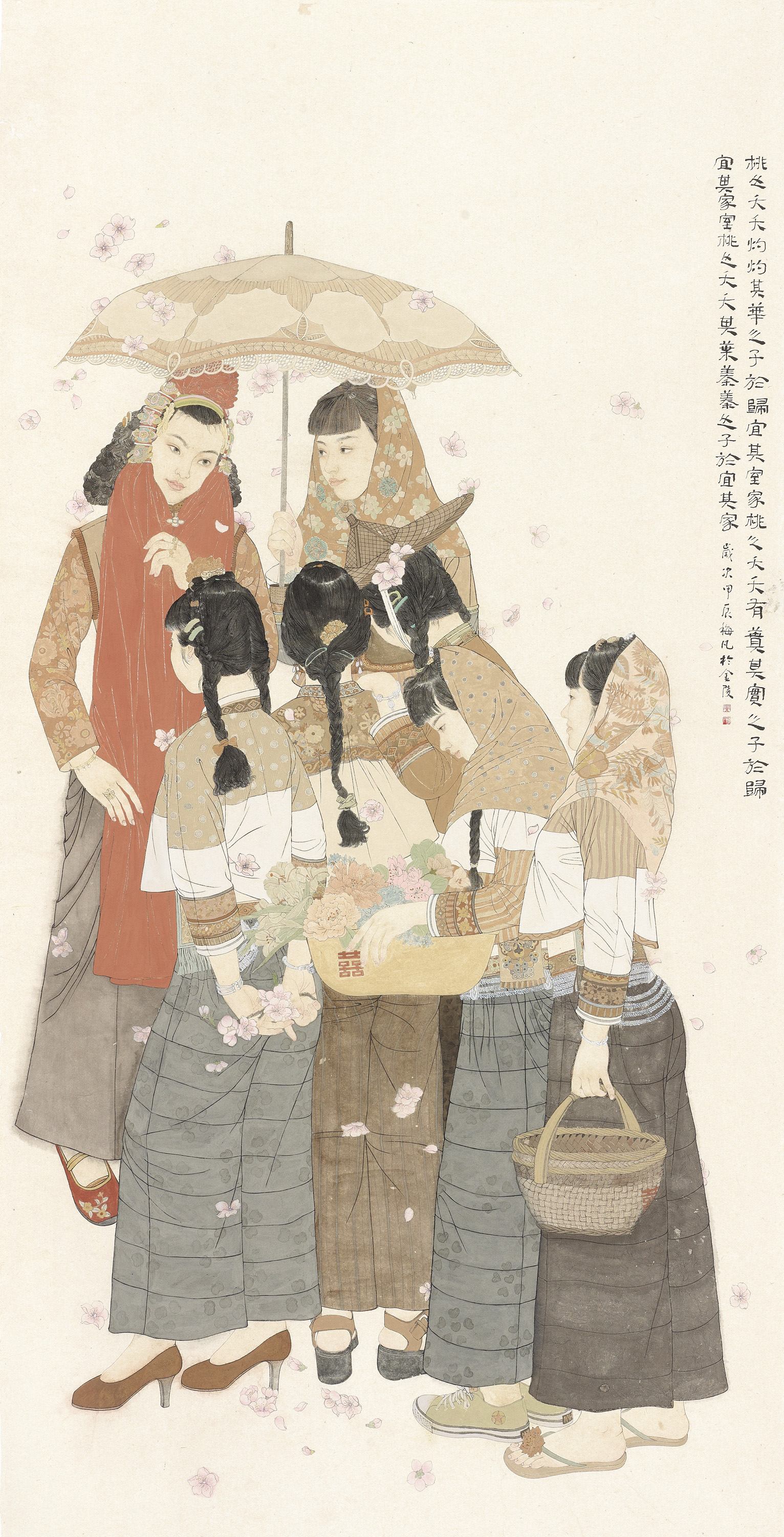 33.黄梅凡 桃之夭夭 188cm×96cm 2024.jpg