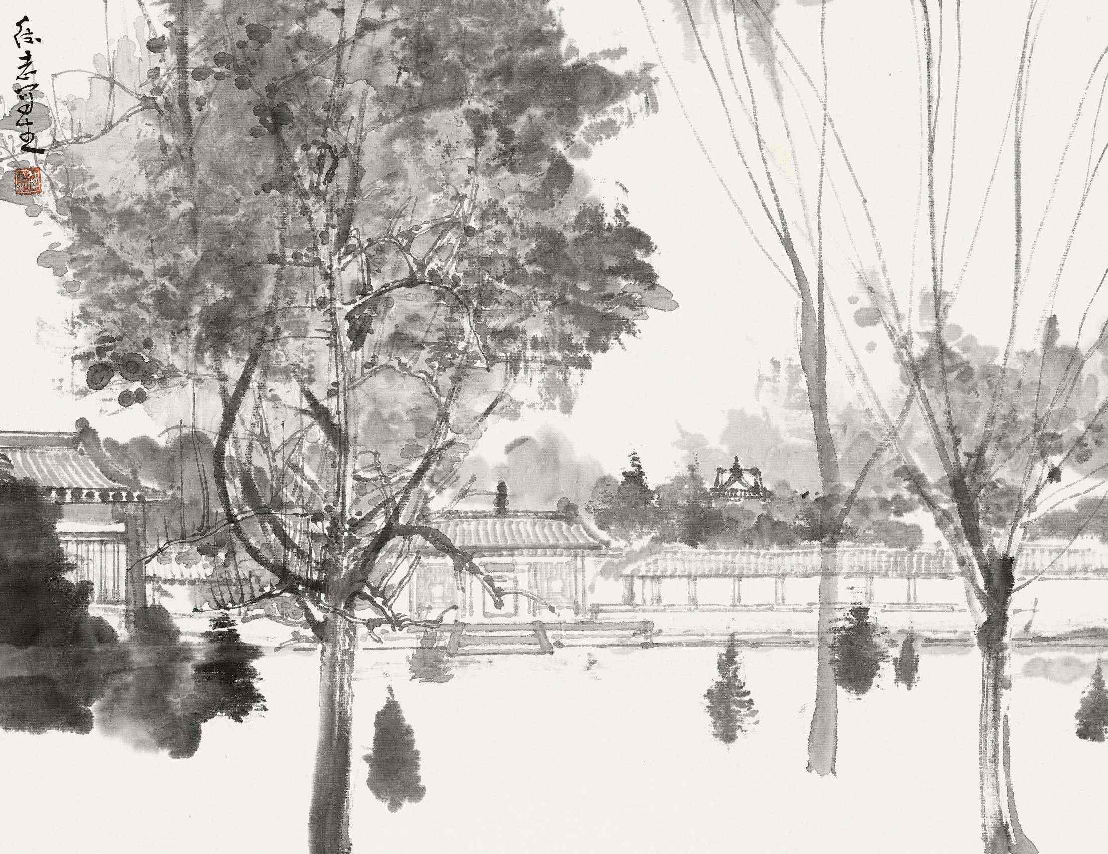 12《瞿昙寺写生》34x45cm.jpg