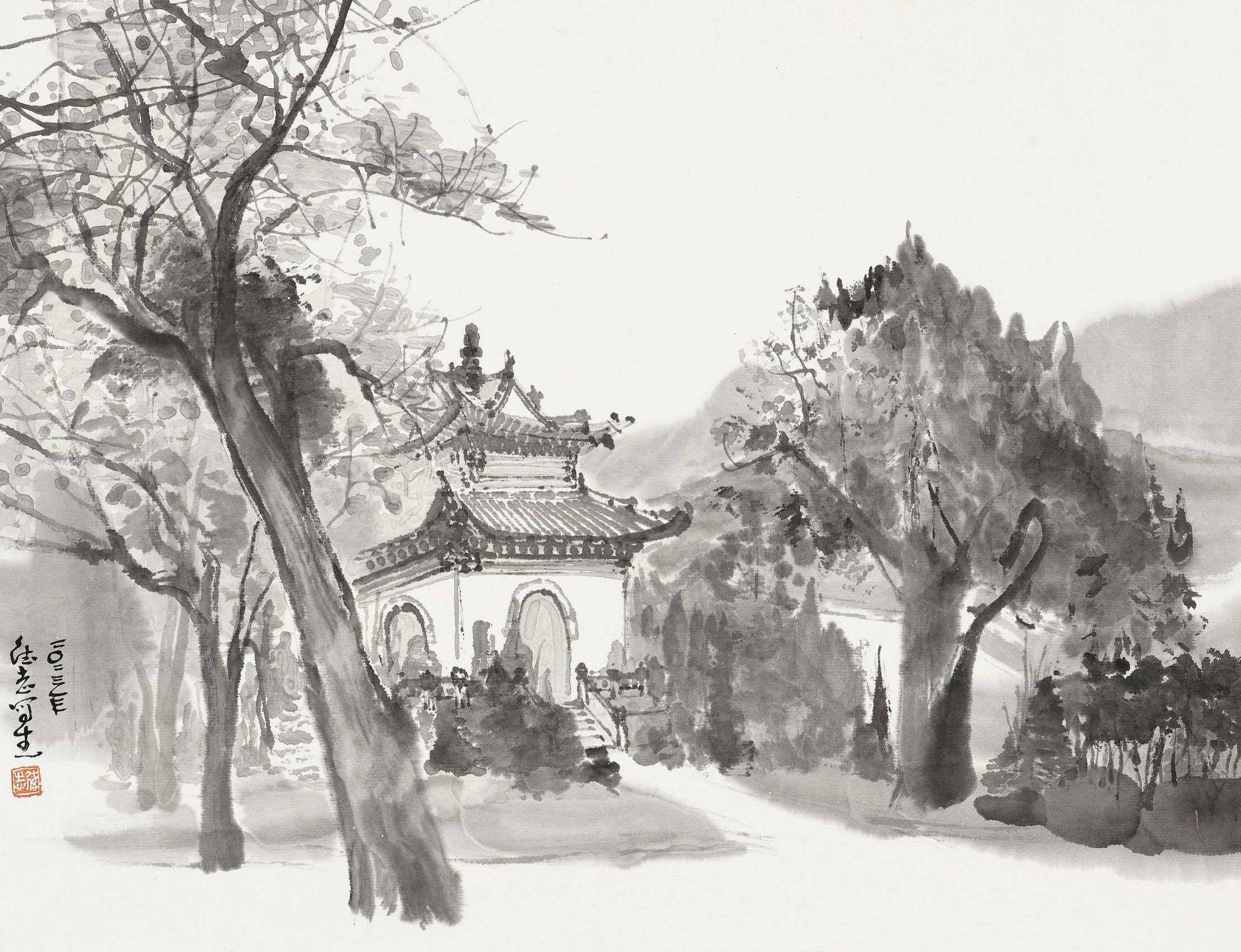 15《瞿昙寺写生》34x45cm.jpg