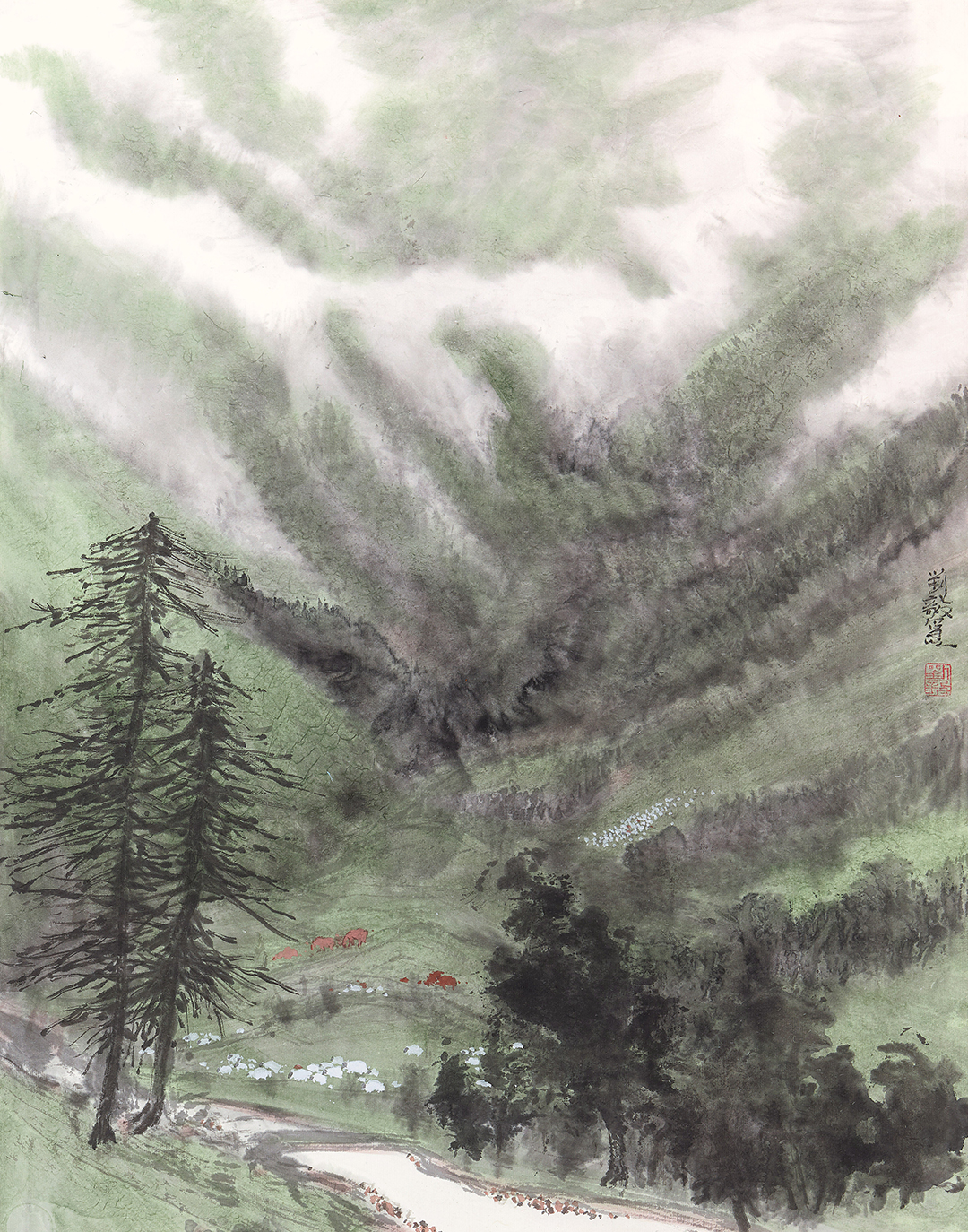2刘毅 将军谷写生 56cm-44cm.jpg
