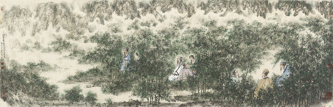 21秦卫东 竹林七贤纪念傅抱石先生逝世六十周年 62cm×188cm 2025年 拷贝.jpg